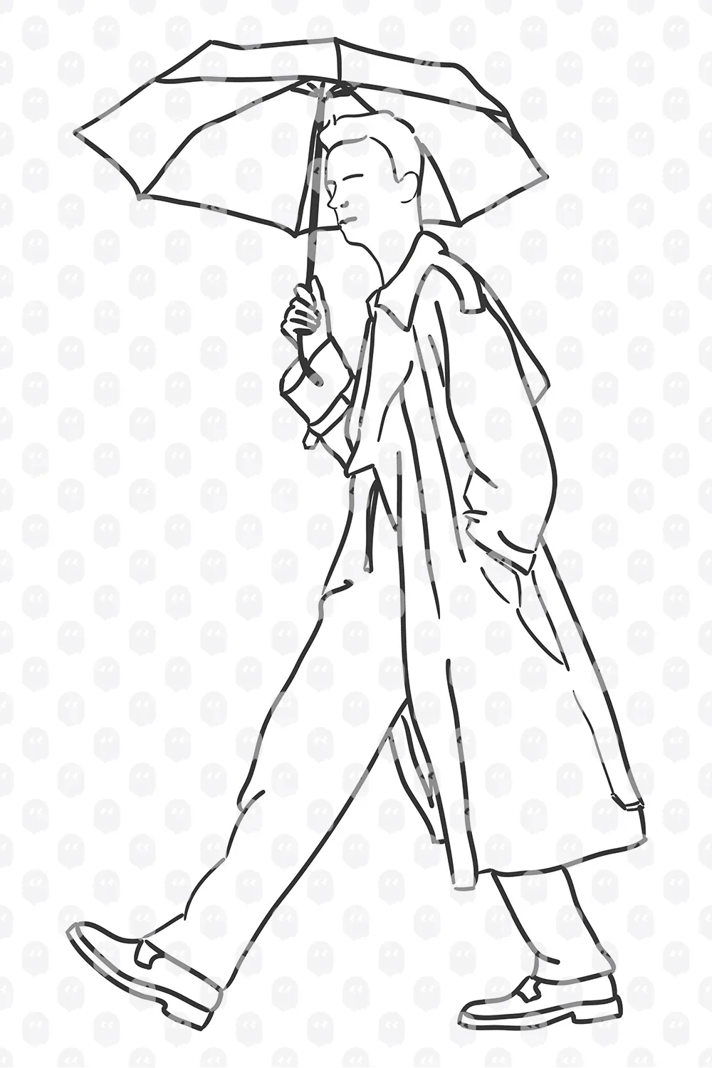 【un3d.】LINE ART UMBRELLA ※マンデー UN3D. - LINE ART UMBRELLA / ラインアートアンブレラ (ホワイト) / 傘