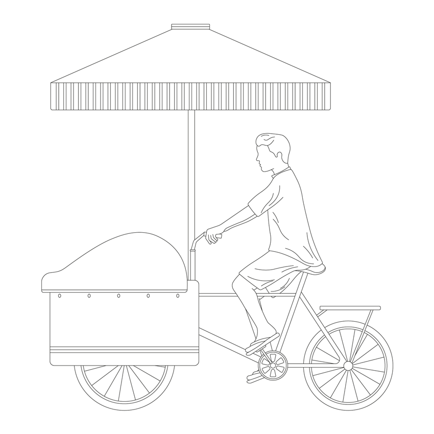 A Man Walking With Umbrella Outline CAD Block Drawings | Archade