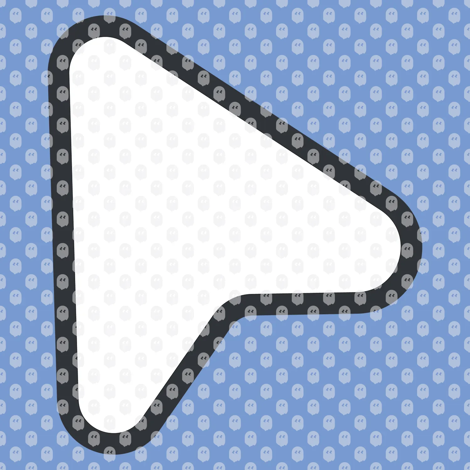 A Simple Arrow Web Cursor With Curved Edges Flat Vector Drawings | Archade, image size:1500x1500
